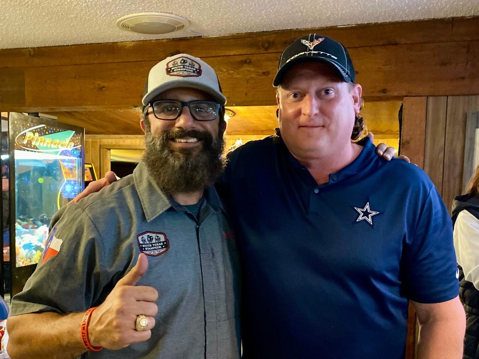 Two male cooks posing together at the Winter Wonderland Cookoff