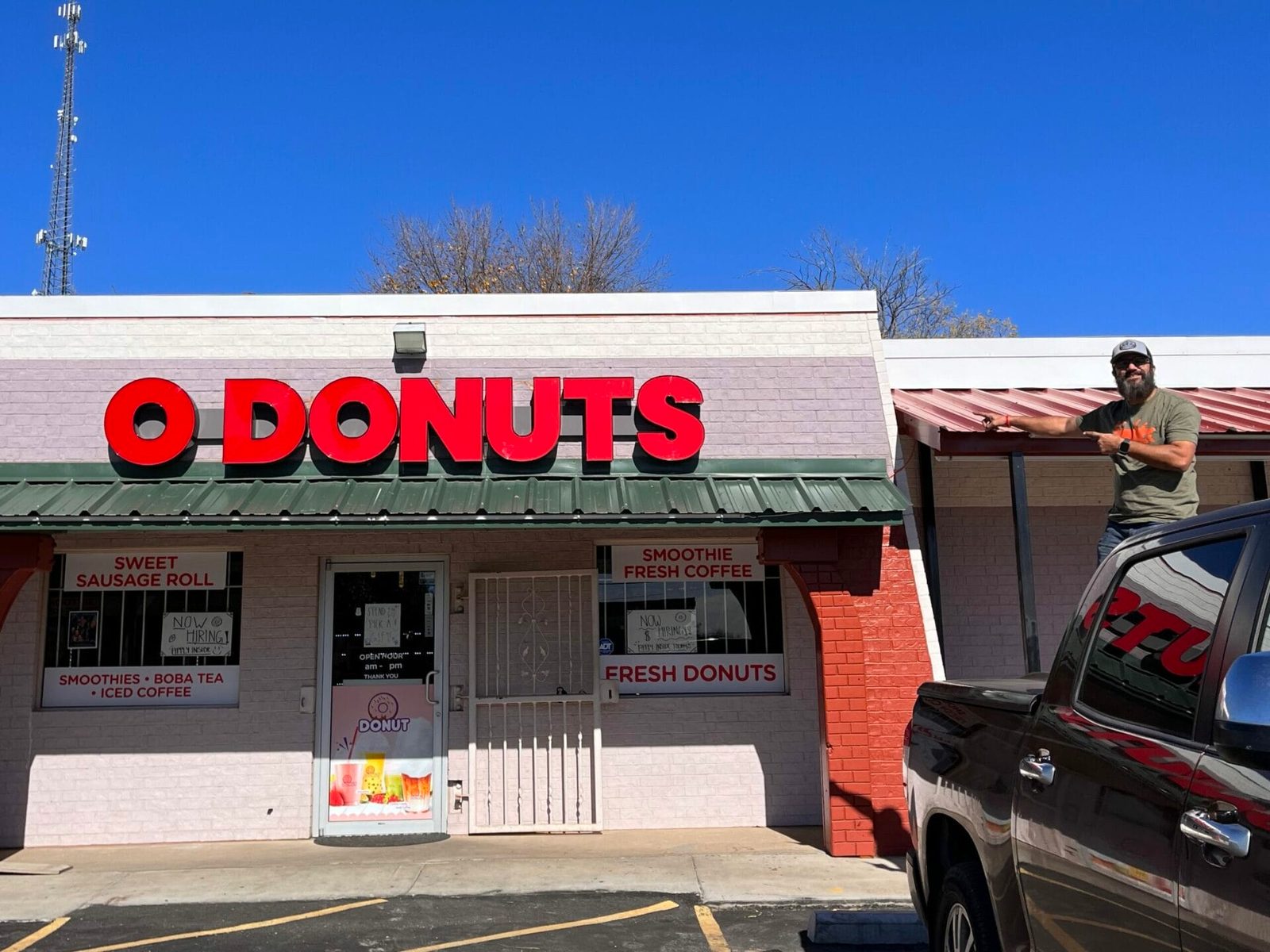 O Donuts storefront photographed during the Winter Wonderland Cookoff trip
