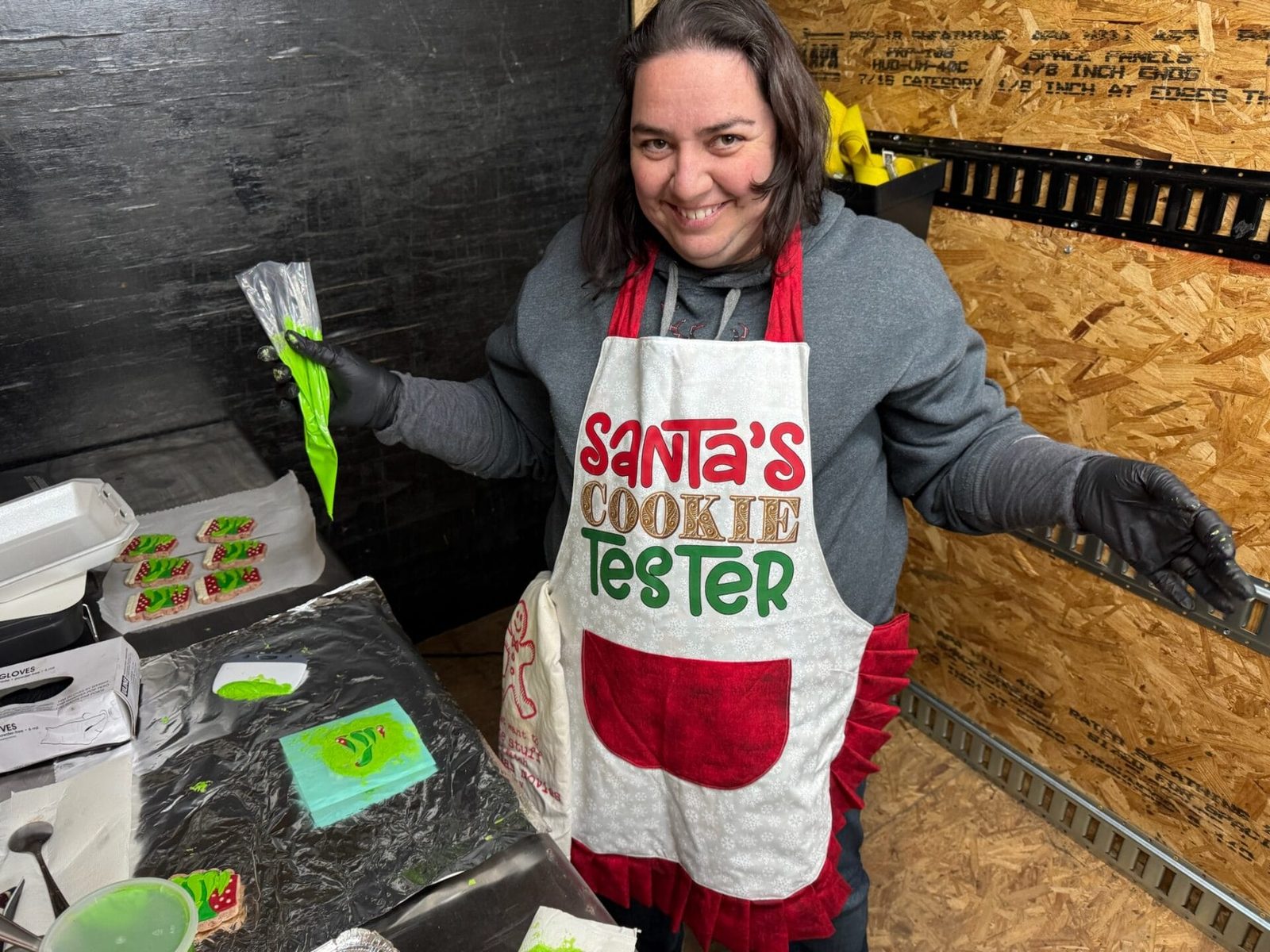 Roberta preparing Christmas Cookies